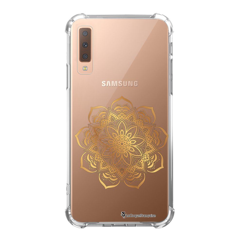 La Coque Francaise - Coque Samsung Galaxy A7 2018 anti-choc souple avec angles renforcés transparente Mandala Or La Coque Francaise - Coque, étui smartphone