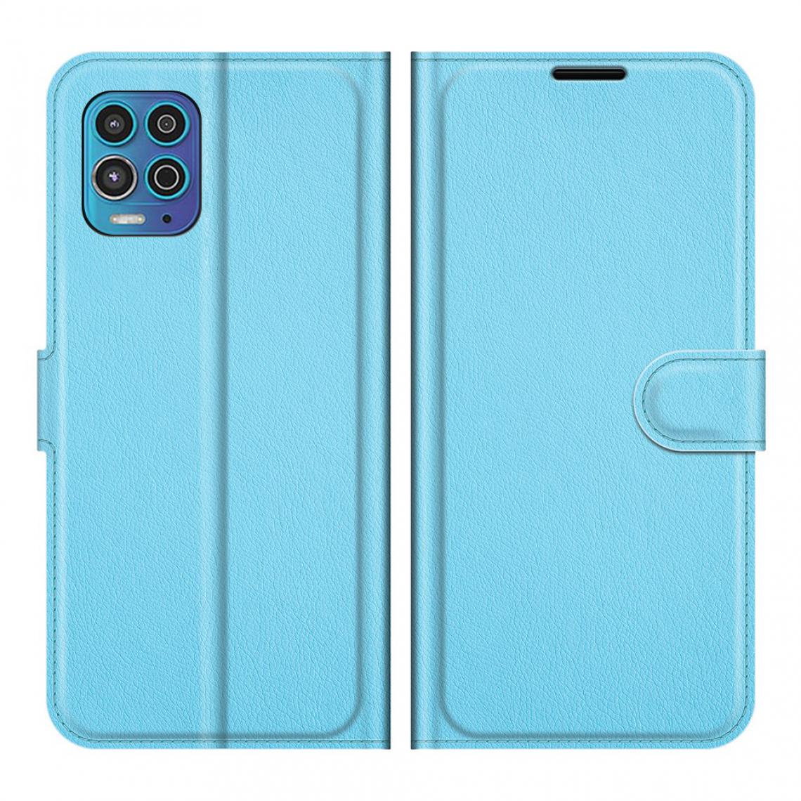 Other - Etui en PU Flip Texture Litchi avec support bleu pour votre Motorola Edge S/Moto G100 - Coque, étui smartphone