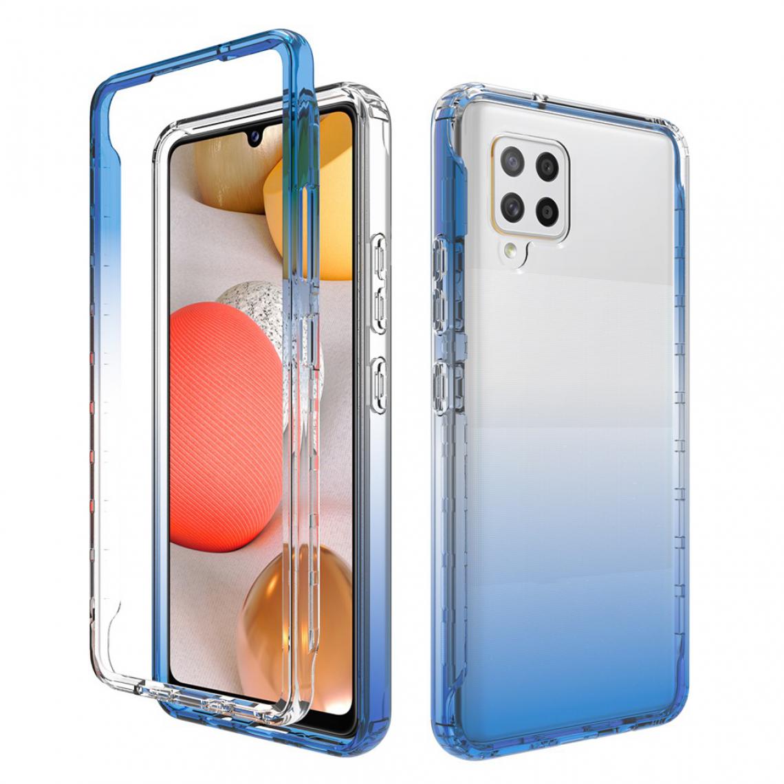 Other - Coque en TPU Hybride de couleurs dégradées 2 en 1 bleu pour votre Samsung Galaxy A42 5G - Coque, étui smartphone