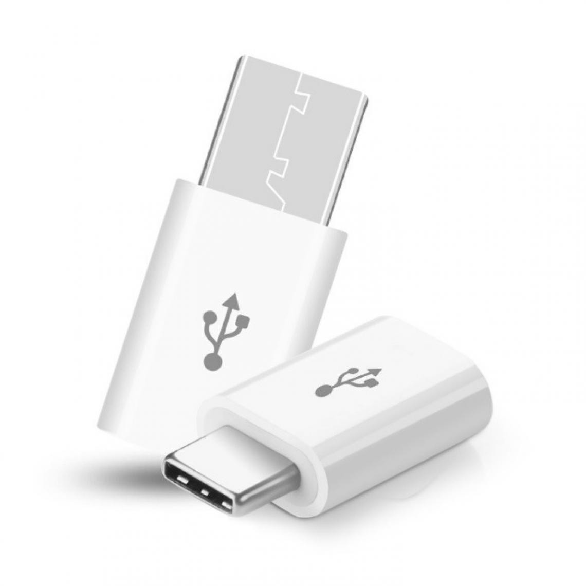 Shot - Adaptateur Micro USB vers Type C pour SONY Xperia 5 Convertisseur Blanc - Autres accessoires smartphone