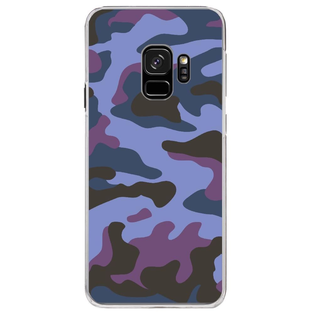 Kabiloo - Coque rigide transparente pour Samsung Galaxy S9 avec impression Motifs Camouflage militaire bleu - Coque, étui smartphone