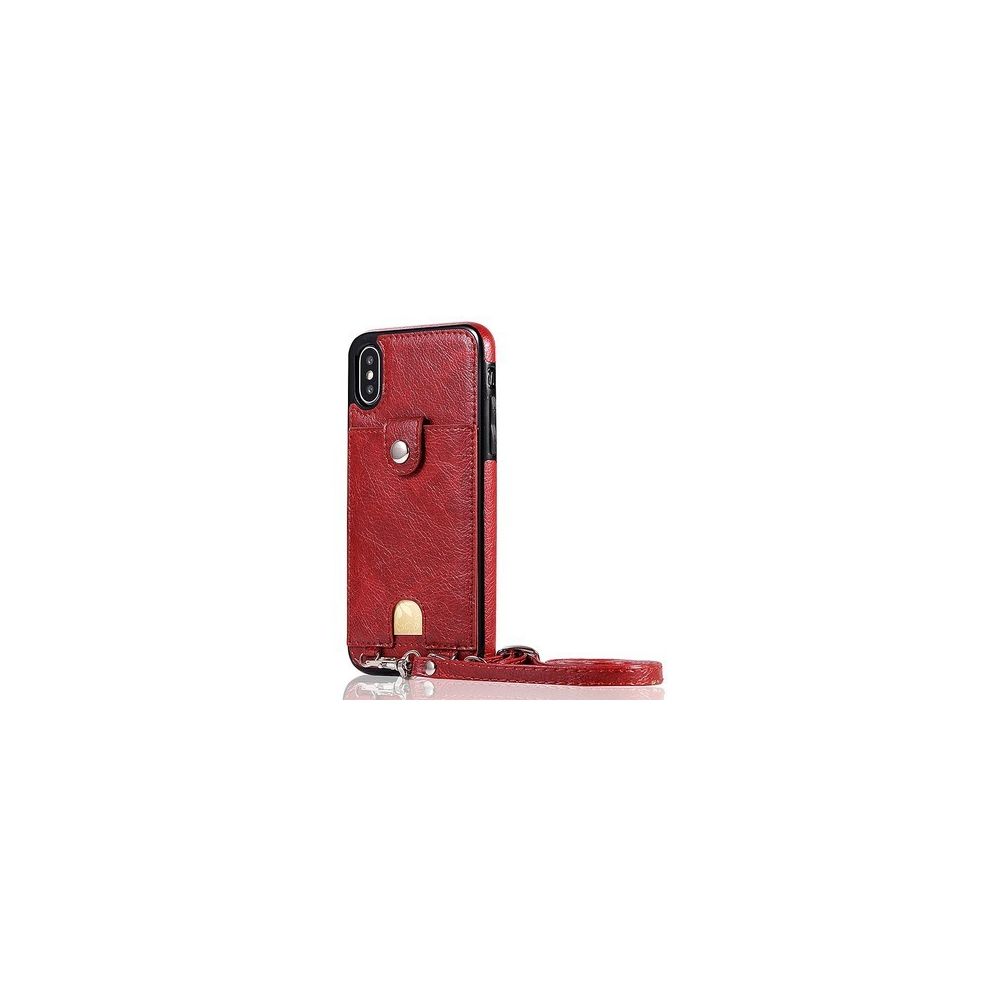 marque generique - Coque Étui en cuir avec dragonne pour Huawei P30 Lite - Rouge - Coque, étui smartphone