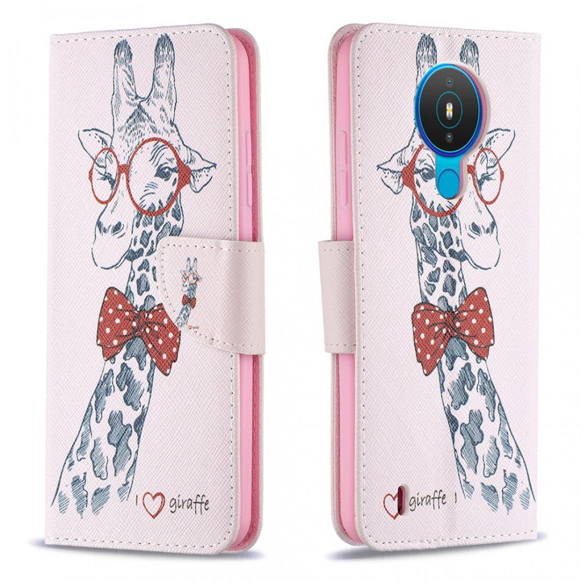 Other - Etui en PU Impression de motifs adorable girafe portant des lunettes pour votre Nokia 1.4 - Coque, étui smartphone