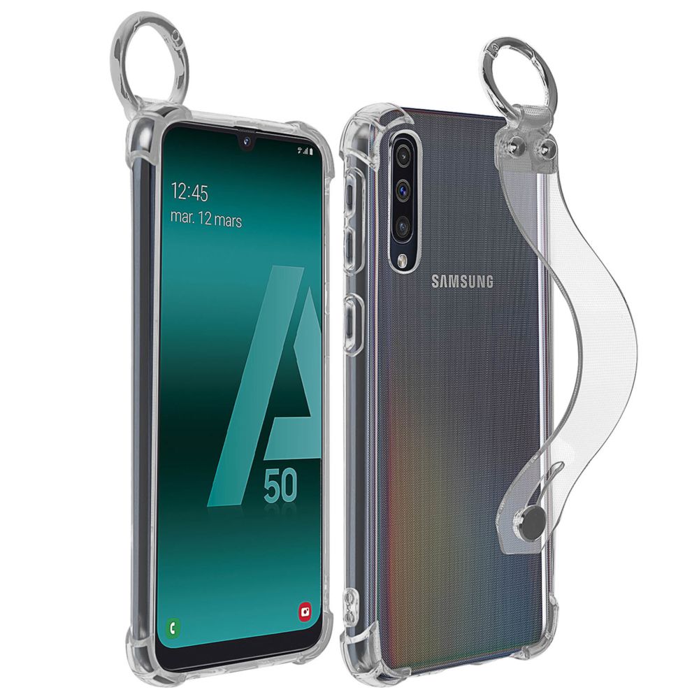 Avizar - Coque Samsung Galaxy A50 / A30s Antichoc avec Poignée et Mousqueton Transparent - Coque, étui smartphone