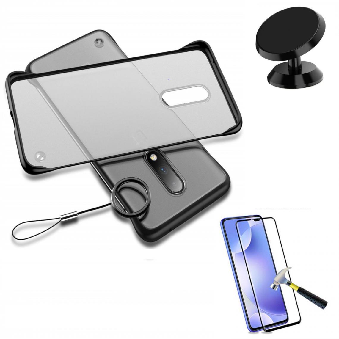 Phonecare - Kit de Verre Trempé 5D Full Cover + Coque Invisible Bumper + Support Magnétique de Voiture - Samsung A70s - Coque, étui smartphone