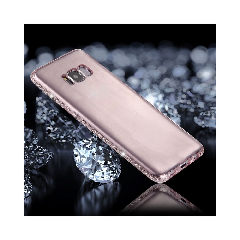 Wewoo - Coque Transparent et rose pour Samsung Galaxy S8 Diamant Incrusté Souple TPU Housse De Protection Arrière - Coque, étui smartphone