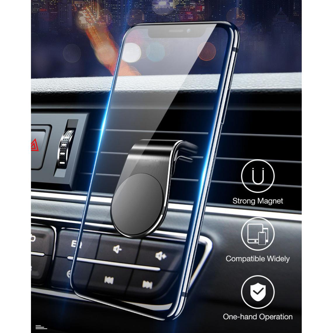 Shot - Support Voiture Aimant Pince pour SAMSUNG Galaxy Note 4 Smartphone Ventilateur Magnetique (NOIR) - Autres accessoires smartphone