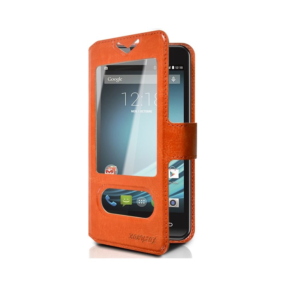 Karylax - Housse Coque Etui S-view Universel XL Couleur Orange pour Logicom L-ite 552 - Autres accessoires smartphone