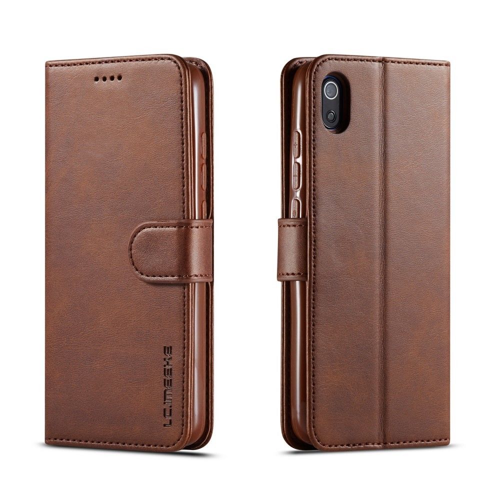 marque generique - Etui en cuir véritable avec support marron foncé pour votre Xiaomi Redmi 7A - Coque, étui smartphone