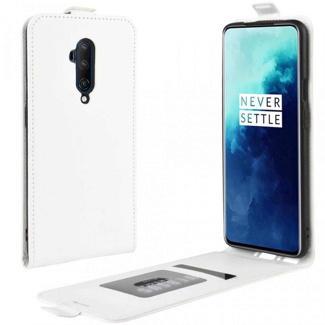 Wewoo - Housse Coque - Pour étui de protection en cuir à rabat vertical OnePlus 7T Pro Crazy Horse Blanc - Coque, étui smartphone
