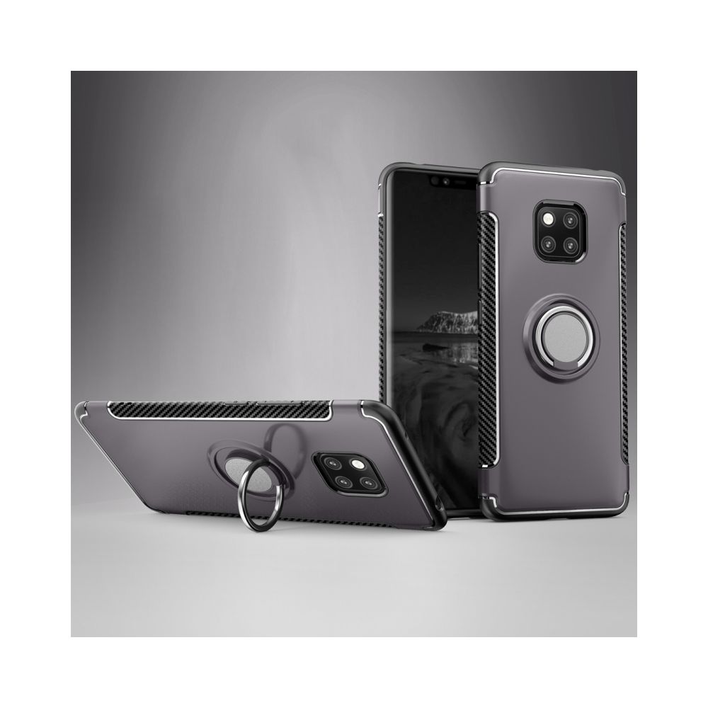 Wewoo - Coque Etui de protection magnétique pour support bague rotation 360 degrés pour HuMate 20 Pro (Gris) - Coque, étui smartphone