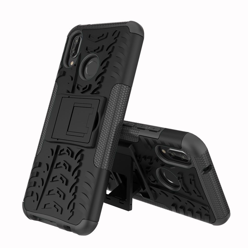 marque generique - Coque en TPU noir hybride antidérapant pour Huawei P20 Lite - Autres accessoires smartphone