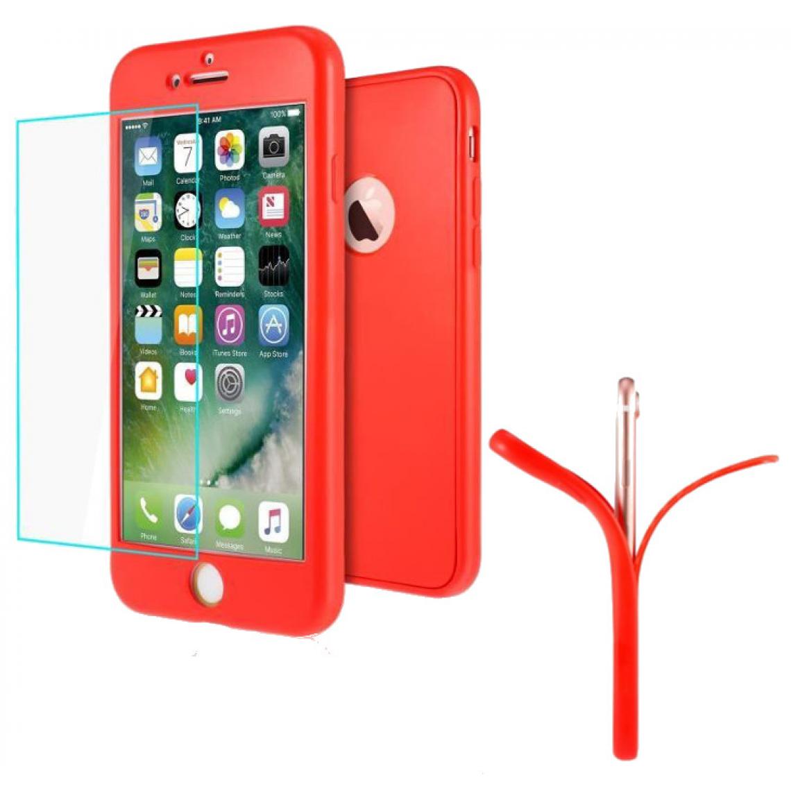 Little Boutik - Coque Gel Silicone IPhone 8 Intégrale 360Full Protection + Verre Trempé Couleur Rouge Etuis Housse Couleur : - Coque, étui smartphone