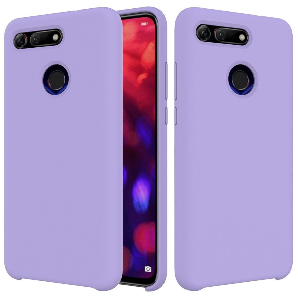 Wewoo - Coque Housse de protection antidérapante en silicone liquide ultra-mince pour Huawei Honor V20 violet clair - Coque, étui smartphone