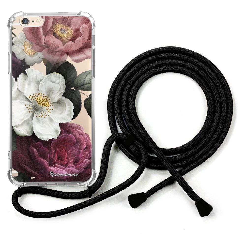 La Coque Francaise - Coque cordon iPhone 6/6S cordon noir Dessin Fleurs roses La Coque Francaise. - Coque, étui smartphone