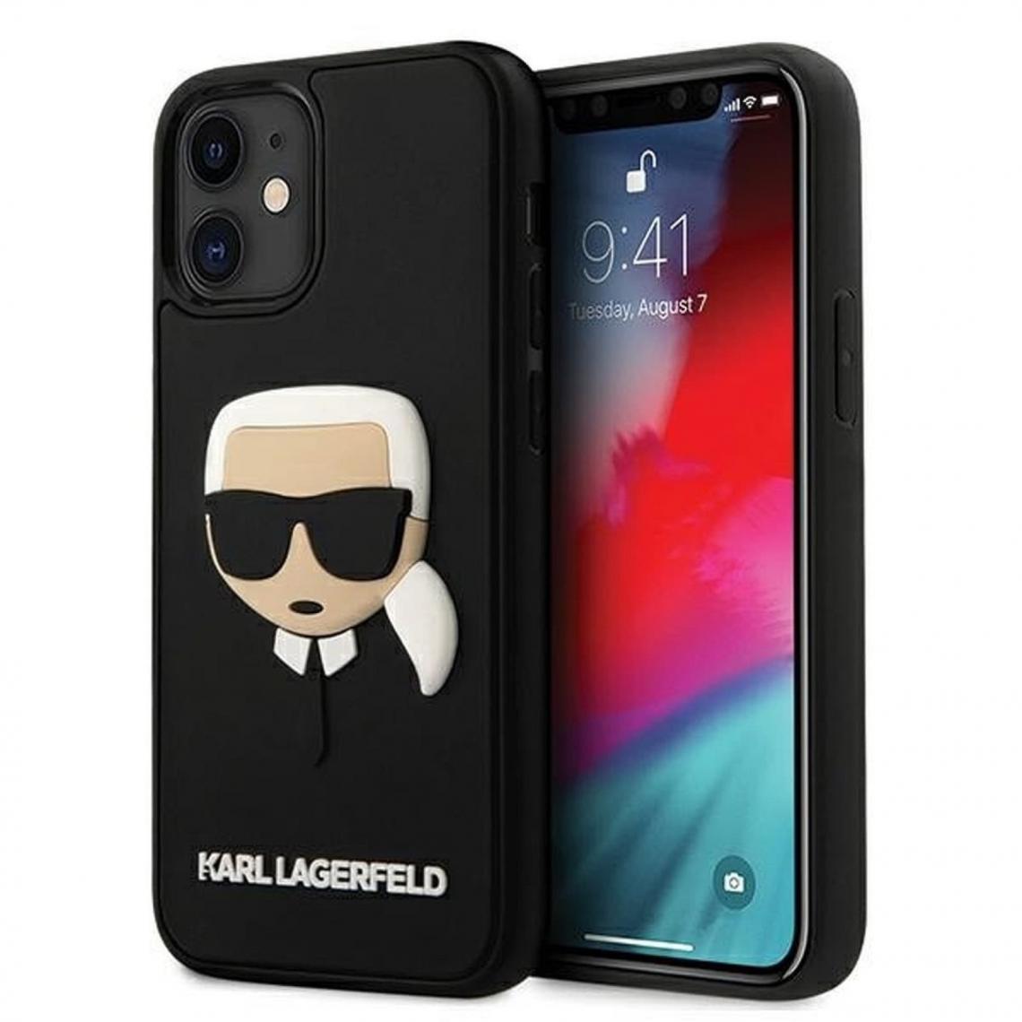 Caseink - Coque Karl Lagerfeld ? KLHCP12SKH3DBK iPhone 12 MINI Noir - Coque, étui smartphone