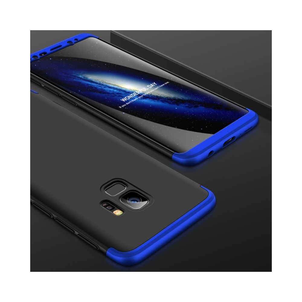 Wewoo - Coque noir et bleu pour Samaung Galaxy S9 Trois-paragraphe 360 degrés couverture complète PC Housse de protection arrière + - Coque, étui smartphone