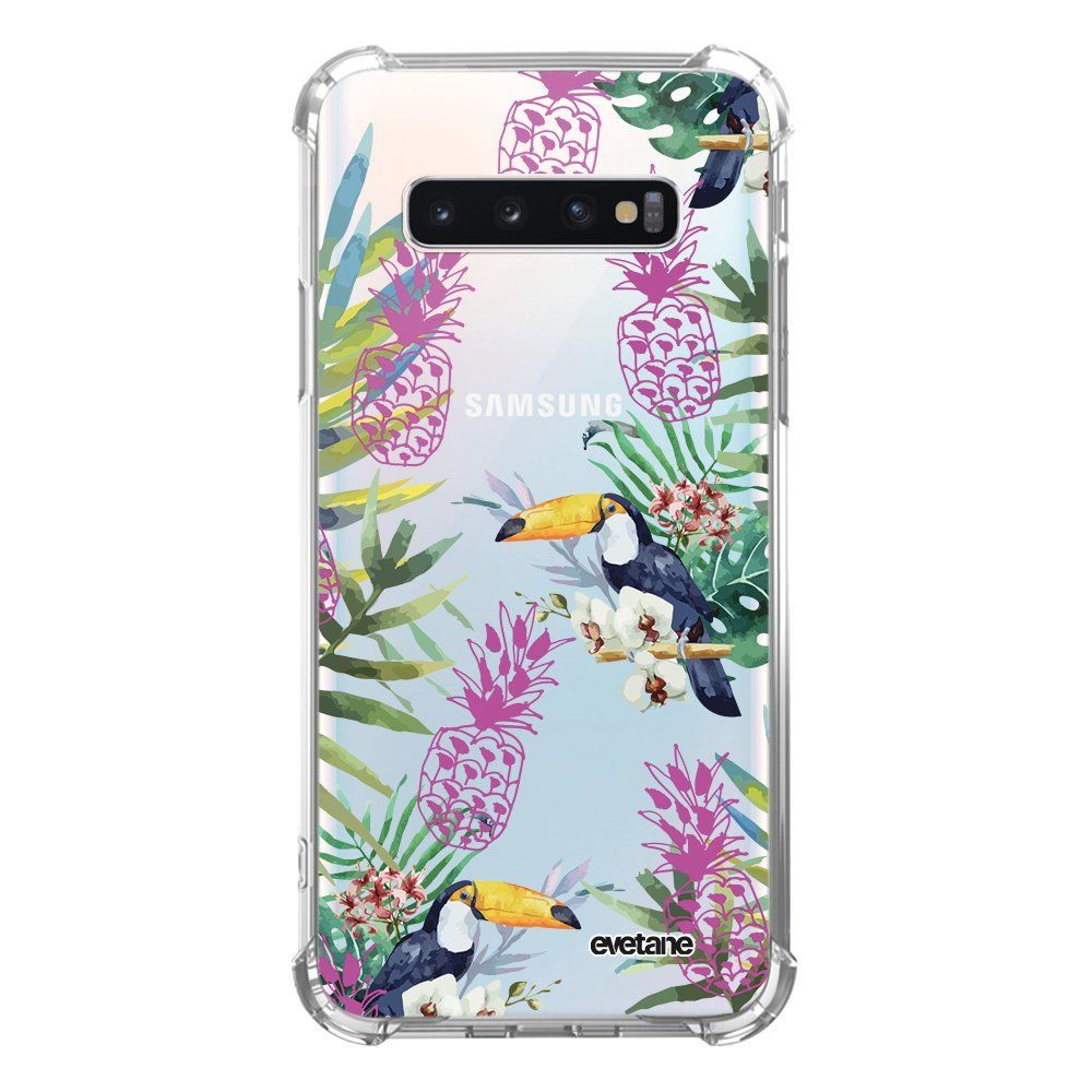 Evetane - Coque Samsung Galaxy S10 anti-choc souple avec angles renforcés transparente Jungle Tropicale Evetane - Coque, étui smartphone