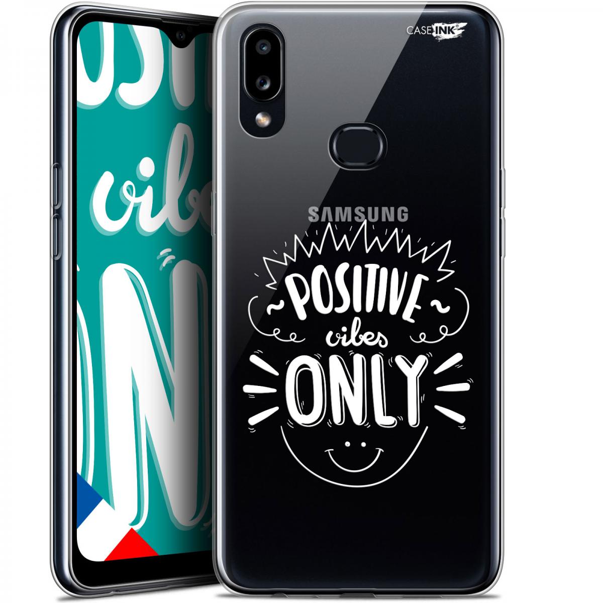 Caseink - Coque arrière Samsung Galaxy A10S (6.1 ) Gel HD [ Nouvelle Collection - Souple - Antichoc - Imprimé en France] Positive Vibes Only - Coque, étui smartphone