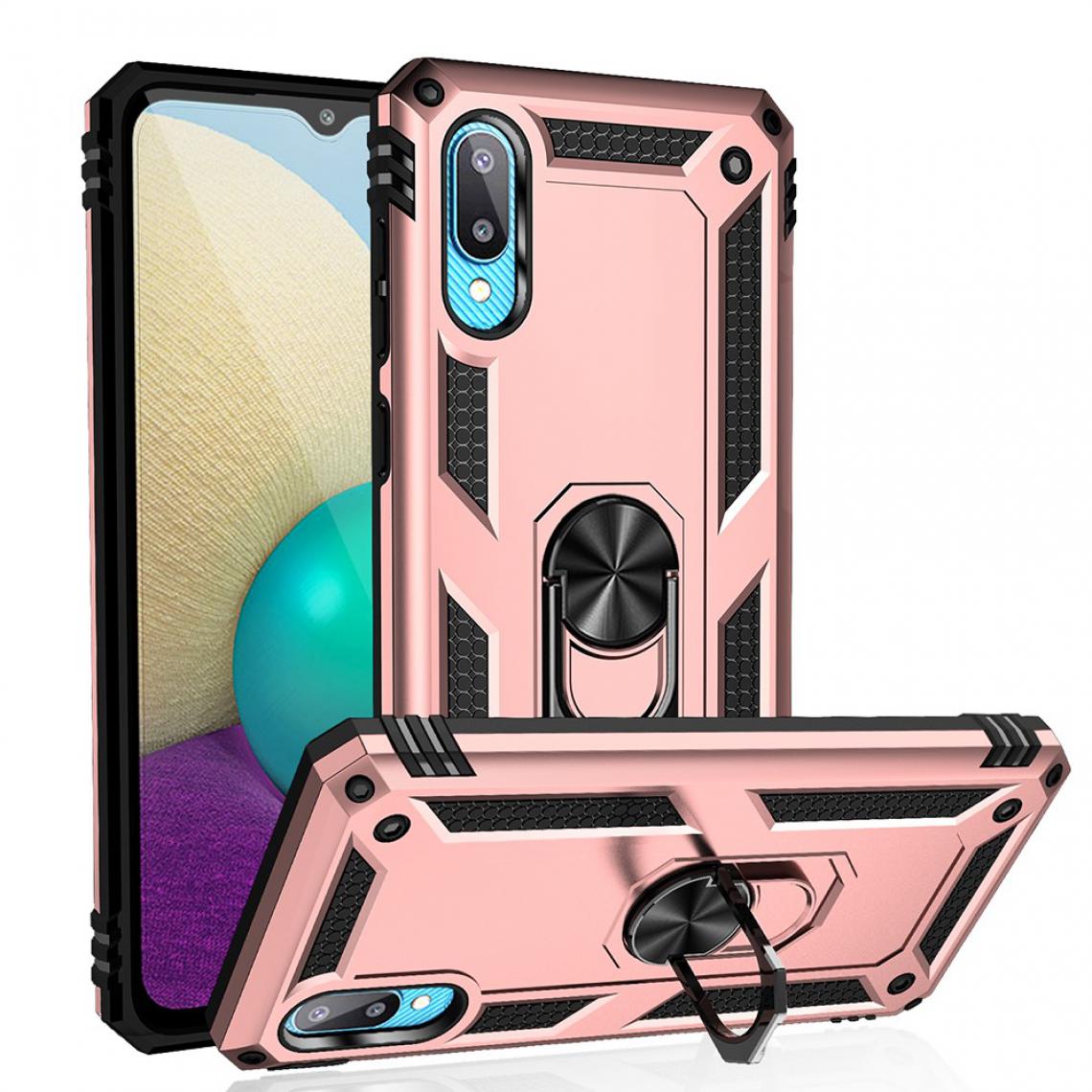 Other - Coque en TPU Hybride Anti-Chute avec béquille or rose pour votre Samsung Galaxy M02/A02 - Coque, étui smartphone