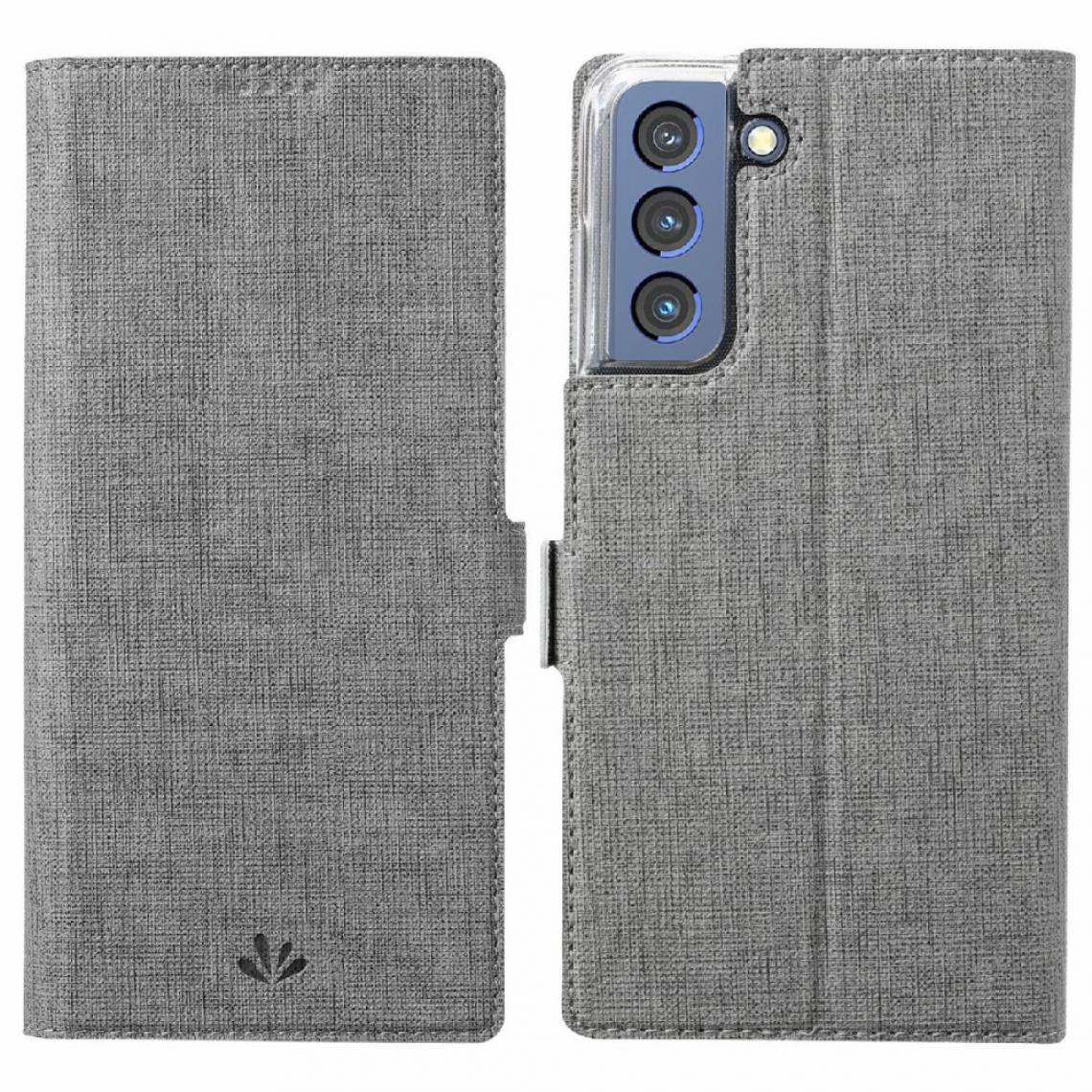 Vili - Etui en PU avec support gris pour Samsung Galaxy S21 FE - Coque, étui smartphone