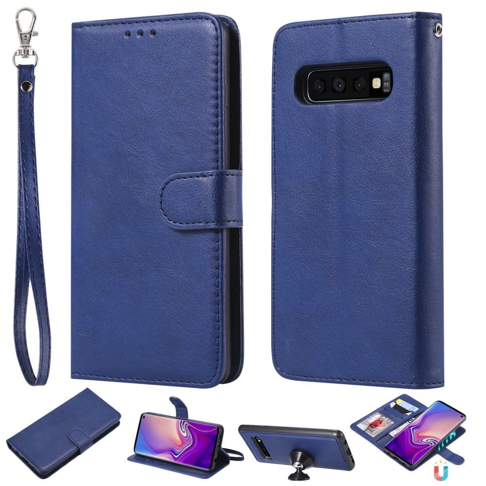 marque generique - Etui en PU magnétique détachable 2-en-1 avec support bleu pour votre Samsung Galaxy S10 - Autres accessoires smartphone
