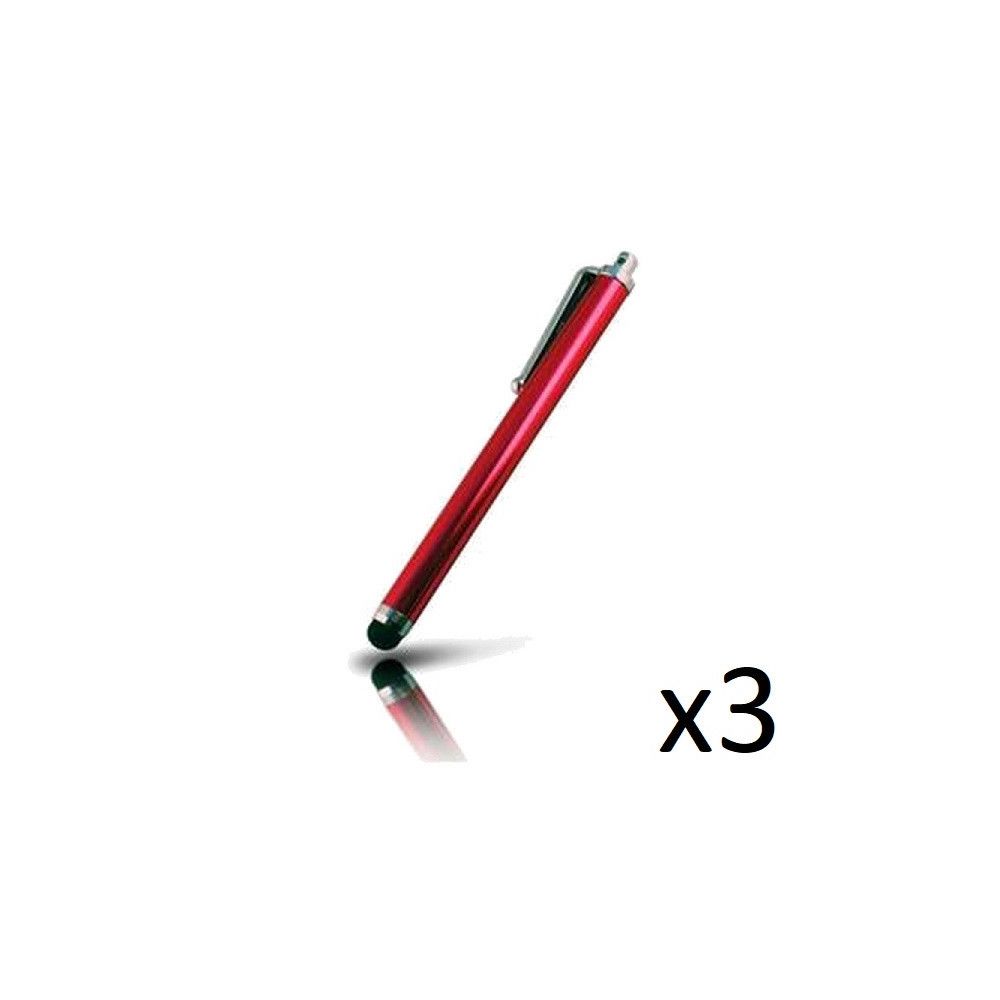 Shot - Grand Stylet x3 pour Gionee Marathon M5 Plus Smartphone Tablette Ecrire Universel Lot de 3 (ROUGE) - Autres accessoires smartphone