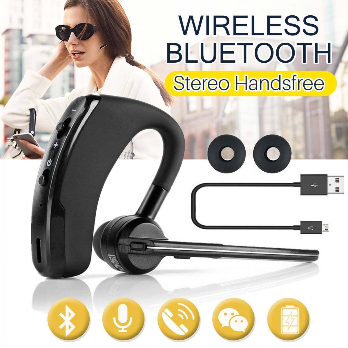 Shot - Oreillette Bluetooth pour WIKO View 3 Pro Smartphone Intra-auriculaire Sans Fil Son Main Libre Business (NOIR) - Autres accessoires smartphone