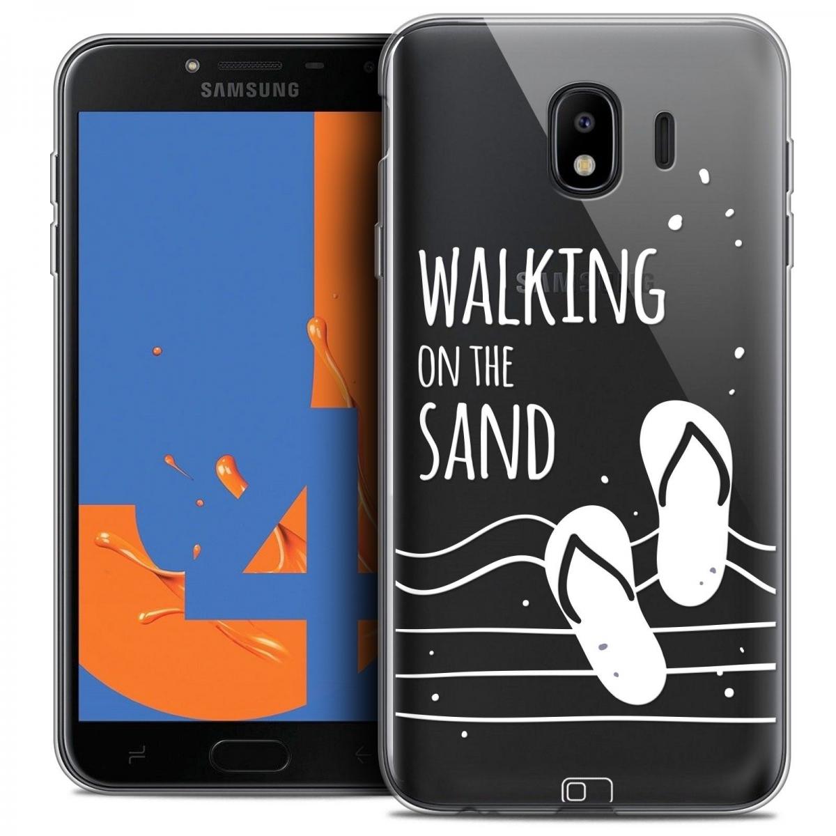 Caseink - Coque Housse Etui Samsung Galaxy J4 2018 J400 (5.5 ) [Crystal Gel HD Collection Summer Design Walking on the Sand - Souple - Ultra Fin - Imprimé en France] - Coque, étui smartphone