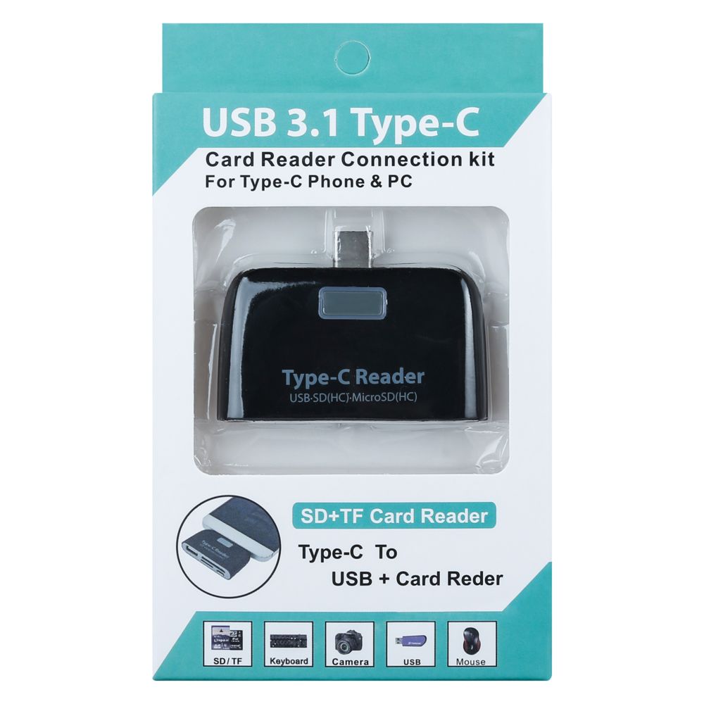 Shot - Lecteur de cartes pour LG V20 Smartphone Type-C Android SD Micro SD USB Adaptateur Universel (NOIR) - Autres accessoires smartphone