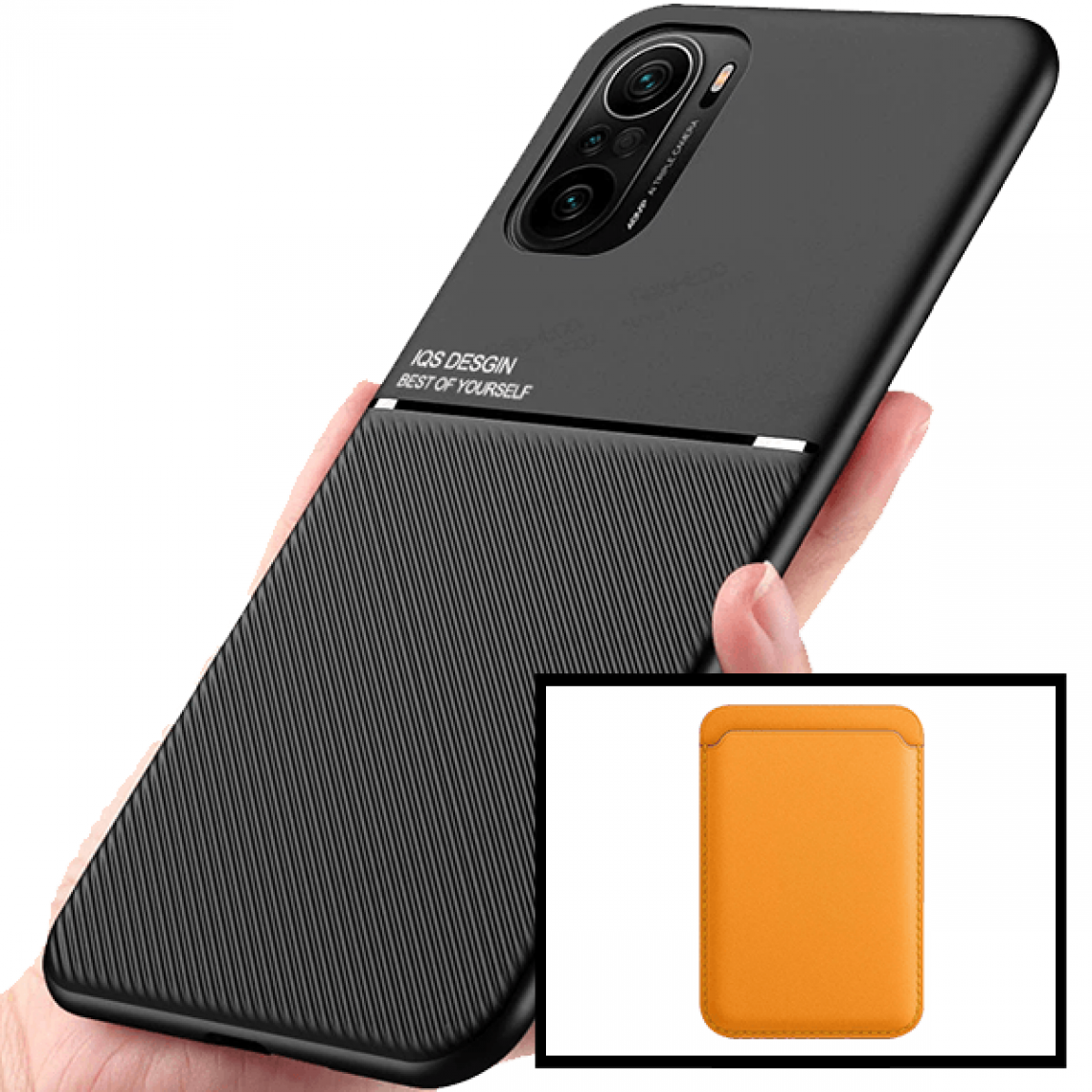 Phonecare - Kit Coque Magnétique Lux + Portefeuille Magnetique Orange pour Xiaomi Mi 11i - Coque, étui smartphone
