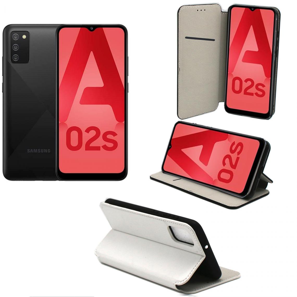 Xeptio - Housse / Etui Portefeuille à Rabat blanche pour Samsung Galaxy A02s 4G avec Porte Cartes XEPTIO - Coque, étui smartphone
