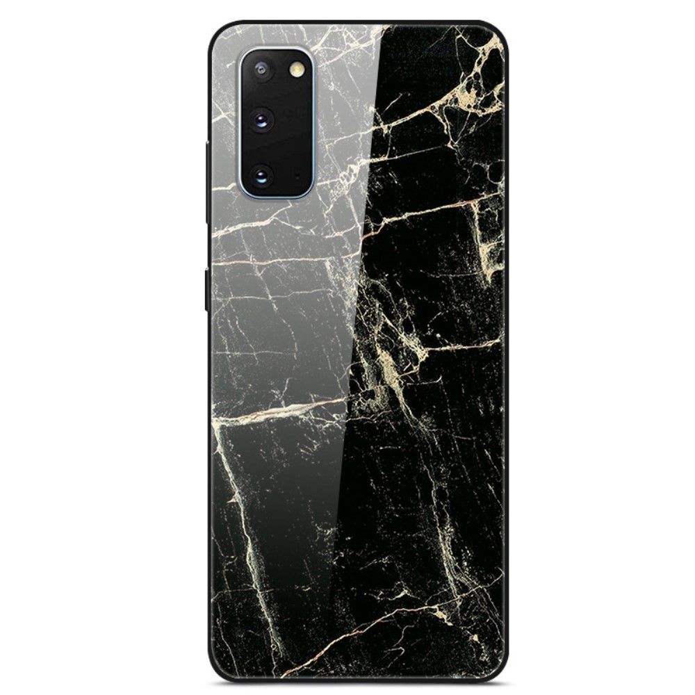 Generic - Coque en TPU hybride de verre d'impression de modèle or/noir/blanc pour votre Samsung Galaxy S20 - Coque, étui smartphone