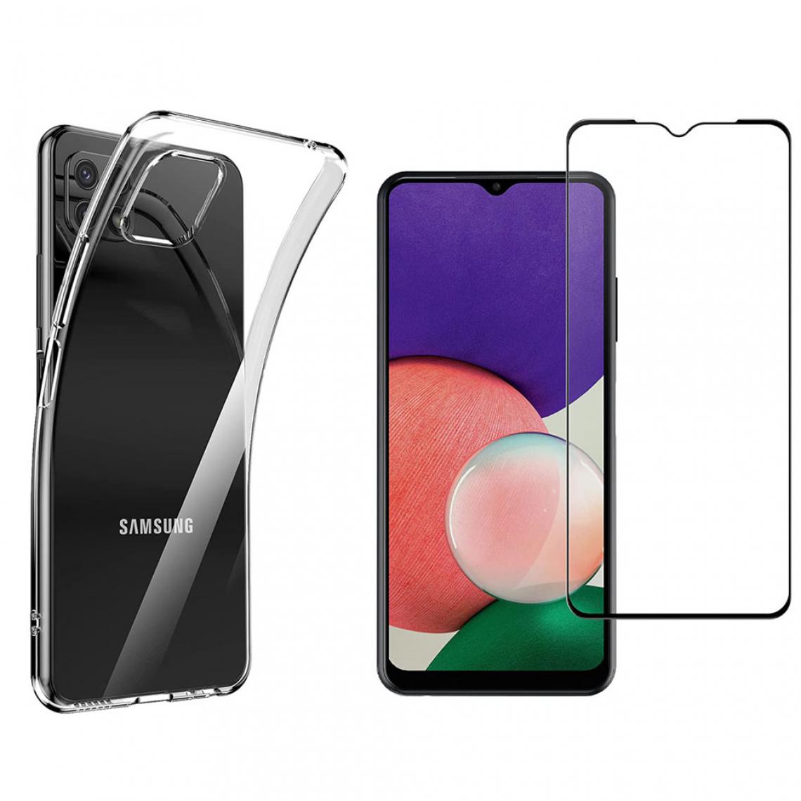 Xeptio - Samsung Galaxy A22 5G coque et vitre full noir - Coque, étui smartphone