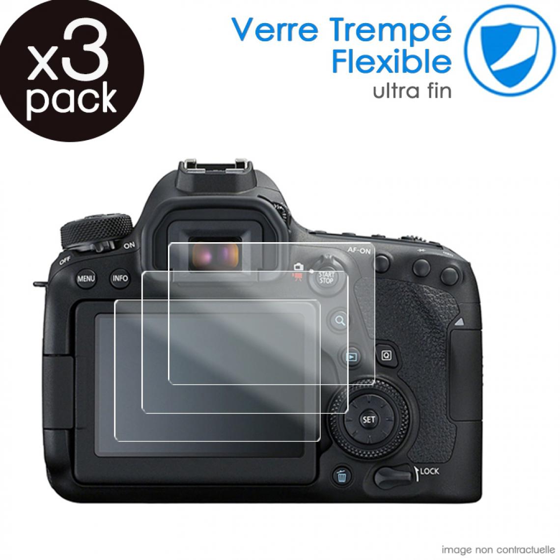 Karylax - Verre Fléxible Dureté 9H pour Canon PowerShot G3 X [Pack x3] - Protection écran smartphone