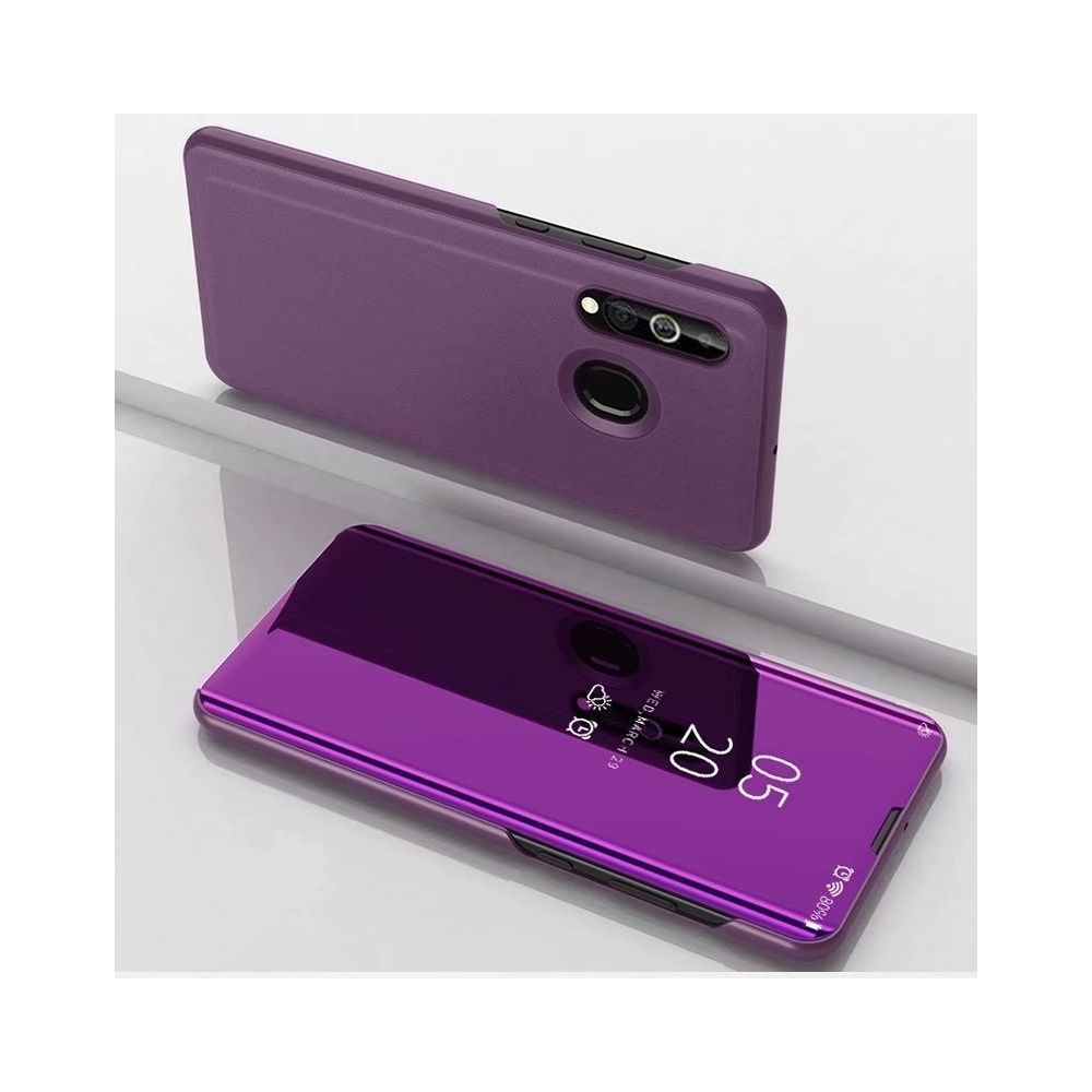 Wewoo - Coque Rigide Pour Galaxy A10s Miroir Plaqué Couvercle à rabat gauche et droite avec support Étui téléphone mobile violet - Coque, étui smartphone