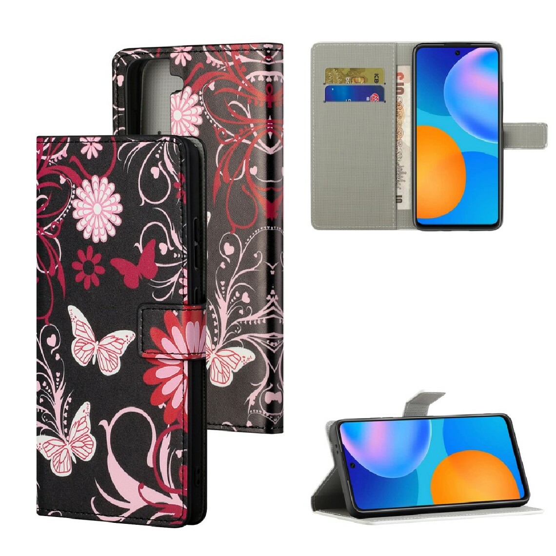 Other - Etui en PU impression de motifs avec support papillon rose pour votre Samsung Galaxy S30/S21 - Coque, étui smartphone
