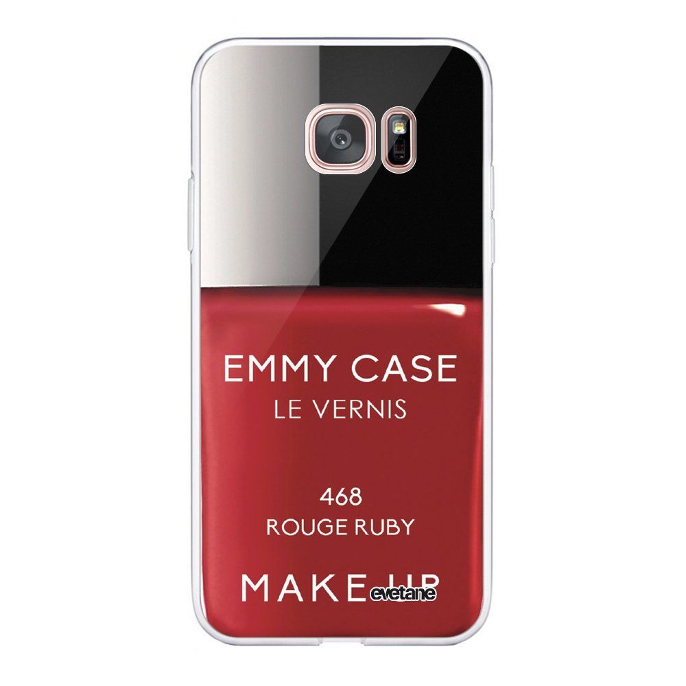 Evetane - Coque Samsung Galaxy S7 Edge souple transparente Vernis Rouge Motif Ecriture Tendance Evetane. - Coque, étui smartphone