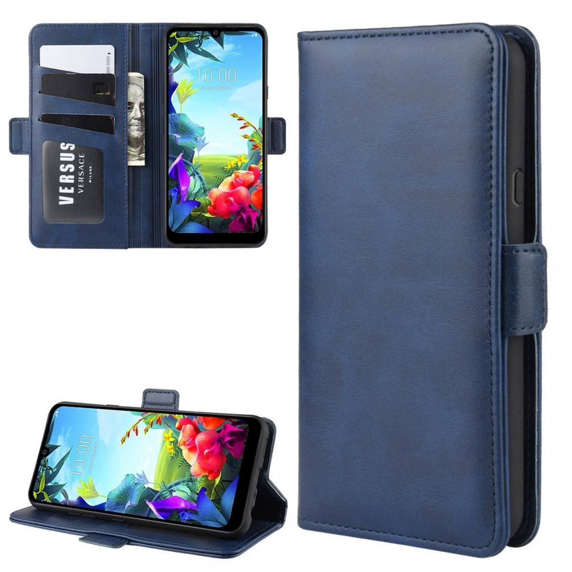 Wewoo - Housse Coque Pour LG K40S Etui portefeuille en cuir avec étui et porte-cartes bleu foncé - Coque, étui smartphone