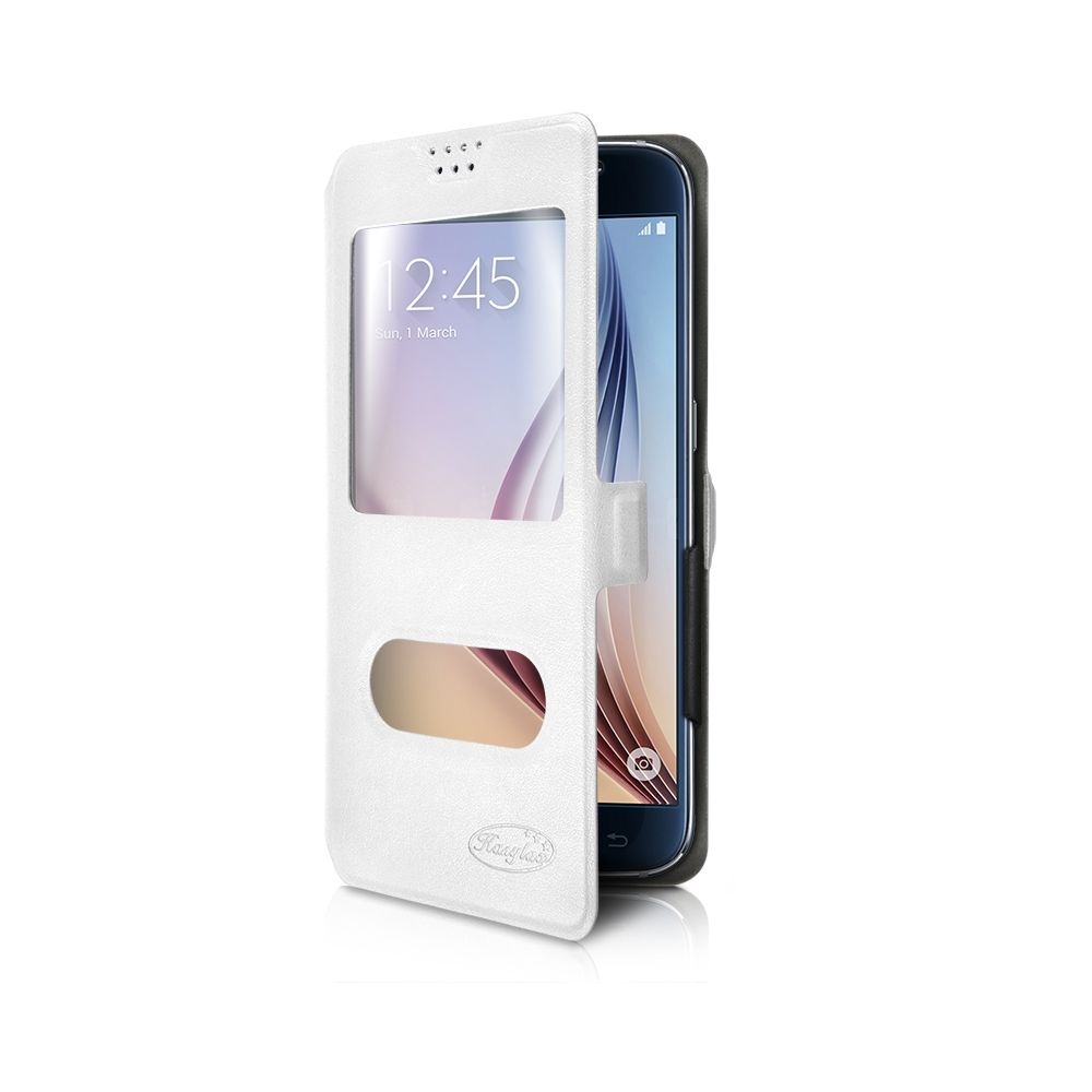 Karylax - Etui de Protection double S-View Universel M Blanc pour Smartphone Altice SX41 - Autres accessoires smartphone