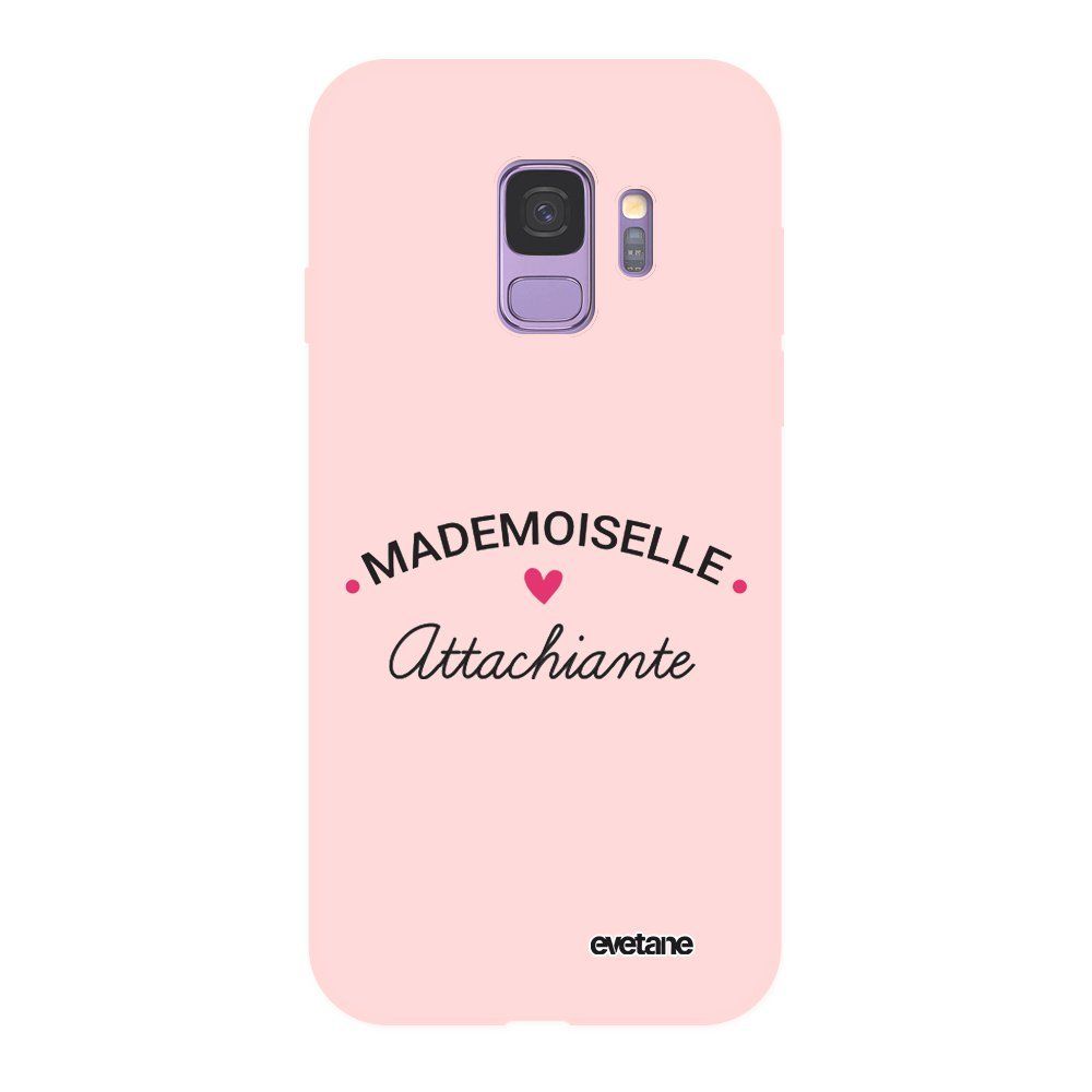 Evetane - Coque Samsung Galaxy S9 Silicone Liquide Douce rose Mademoiselle Attachiante Ecriture Tendance et Design Evetane - Coque, étui smartphone