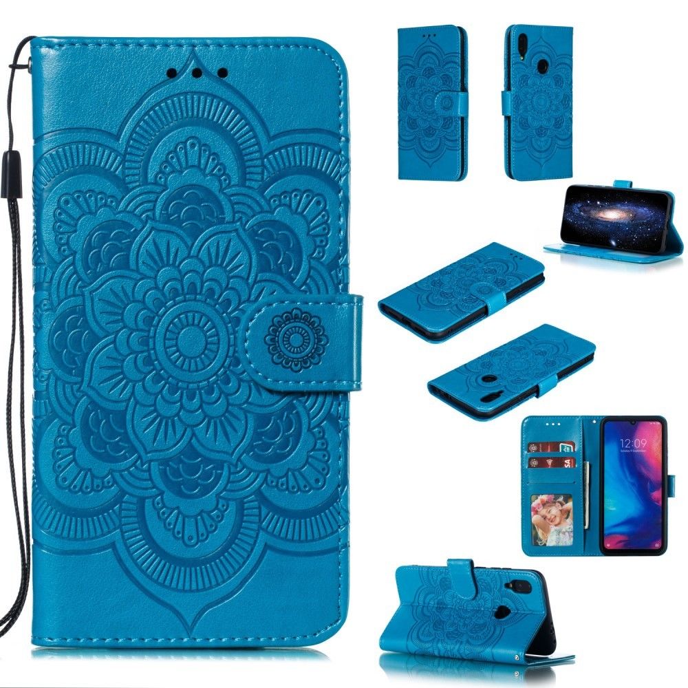 marque generique - Etui en PU fleur de mandala bleu pour votre Xiaomi Redmi 7/Redmi Y3 - Coque, étui smartphone