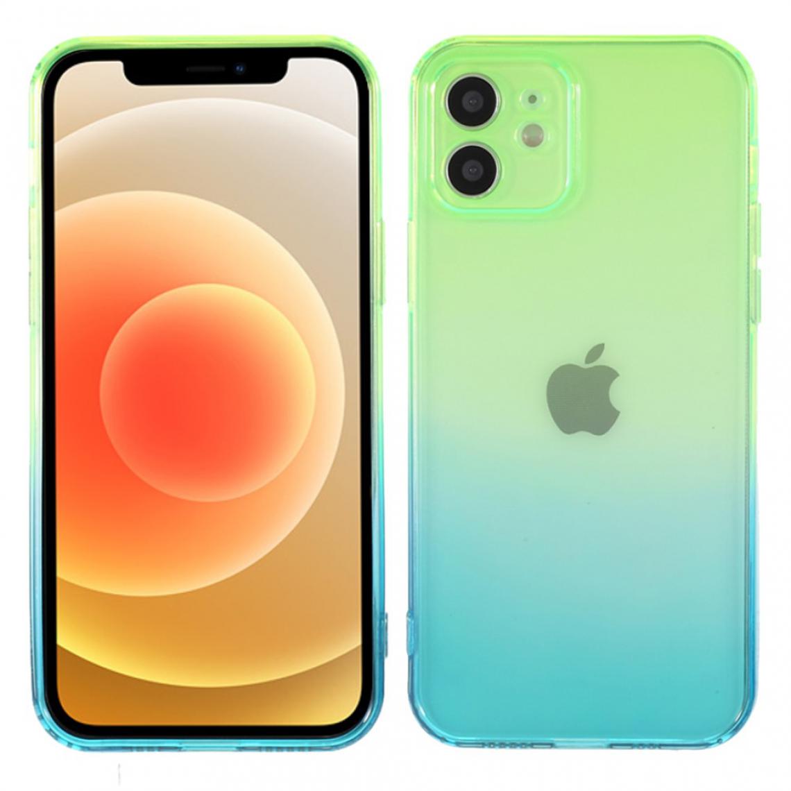 Other - Coque en TPU Résistance aux chutes de couleurs dégradées Vert bleu pour votre Apple iPhone 12 - Coque, étui smartphone