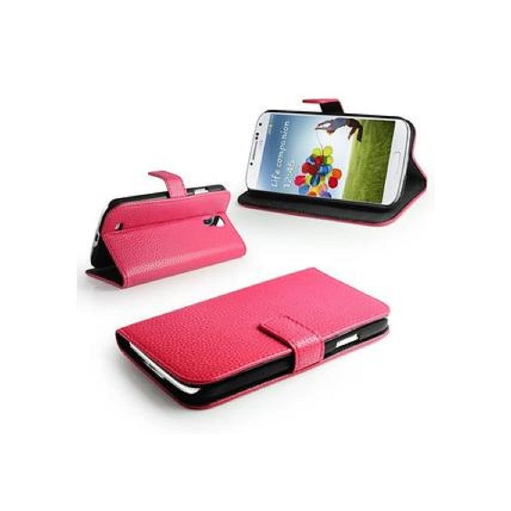 marque generique - Housse Etui Coque Pochette Portefeuille Rose pour Samsung Galaxy S4 i9500 - Coque, étui smartphone