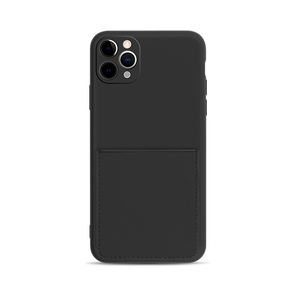 Generic - Coque en silicone souple avec porte-carte noir pour votre Apple iPhone 11 Pro Max 6.5 pouces - Coque, étui smartphone