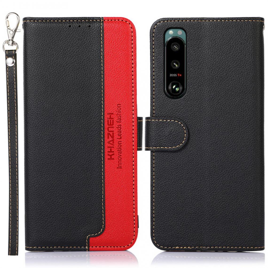 Other - Etui en PU Fonction de balayage antivol RFID de conception de peau de litchi noir pour votre Sony Xperia 5 III - Coque, étui smartphone