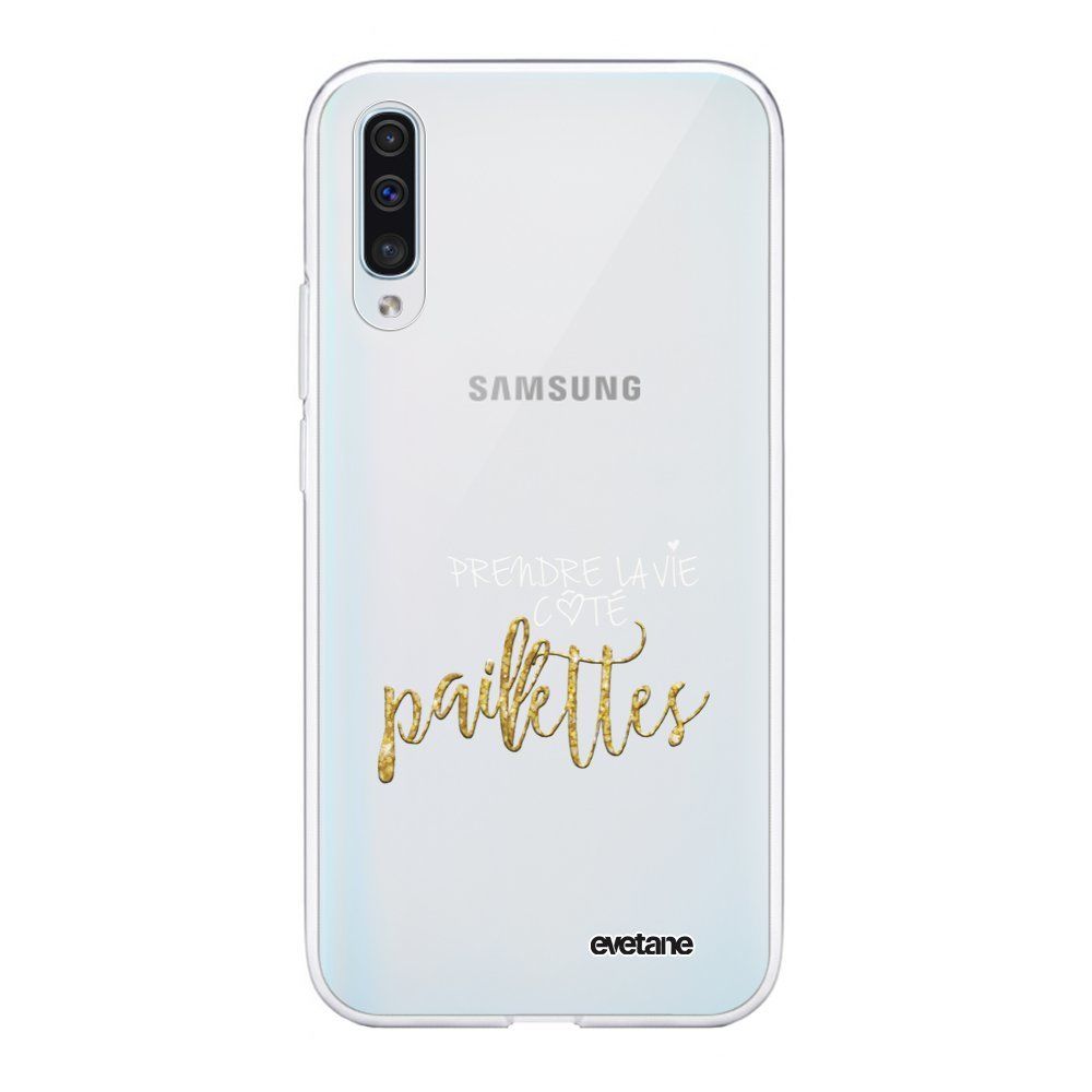 Evetane - Coque Samsung Galaxy A50 360 intégrale transparente Côté Paillettes Ecriture Tendance Design Evetane. - Coque, étui smartphone