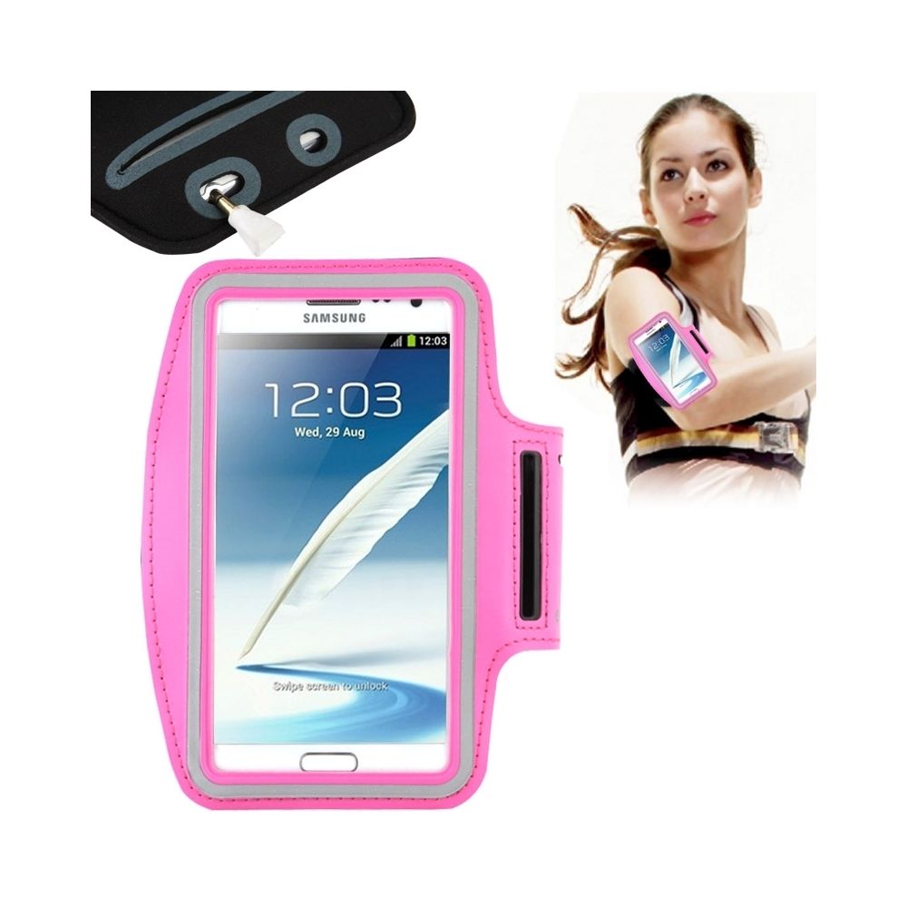 Wewoo - Brassard Magenta pour le Samsung Galaxy Note 4 / N910 / note III / N9000 / II / N7100 / i9220 / N7000 / N7005 / Sony Z2 / Z1 universel de sports d'unité centrale avec trou d'écouteur - Autres accessoires smartphone