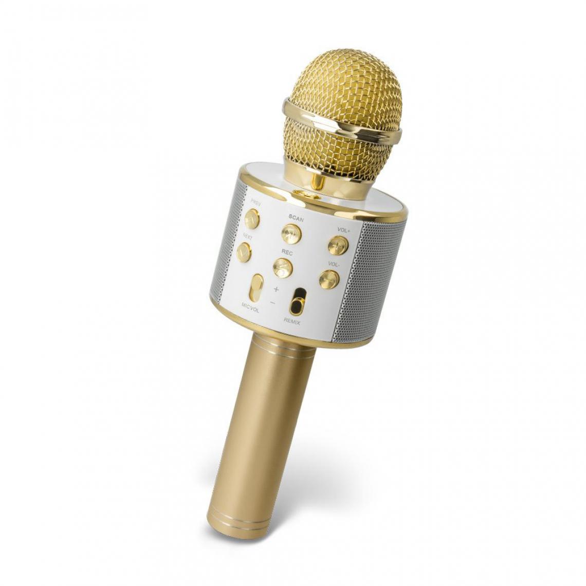 Ozzzo - Microphone Karaoke bluetooth haut parleur ozzzo Gold Or pour Sharp Aquos Sense2 - Autres accessoires smartphone