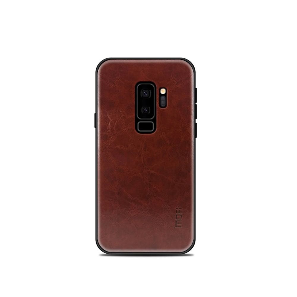 Wewoo - Coque renforcée brun foncé pour Samsung Galaxy S9 + PC + TPU + PU Housse de protection arrière en cuir - Coque, étui smartphone
